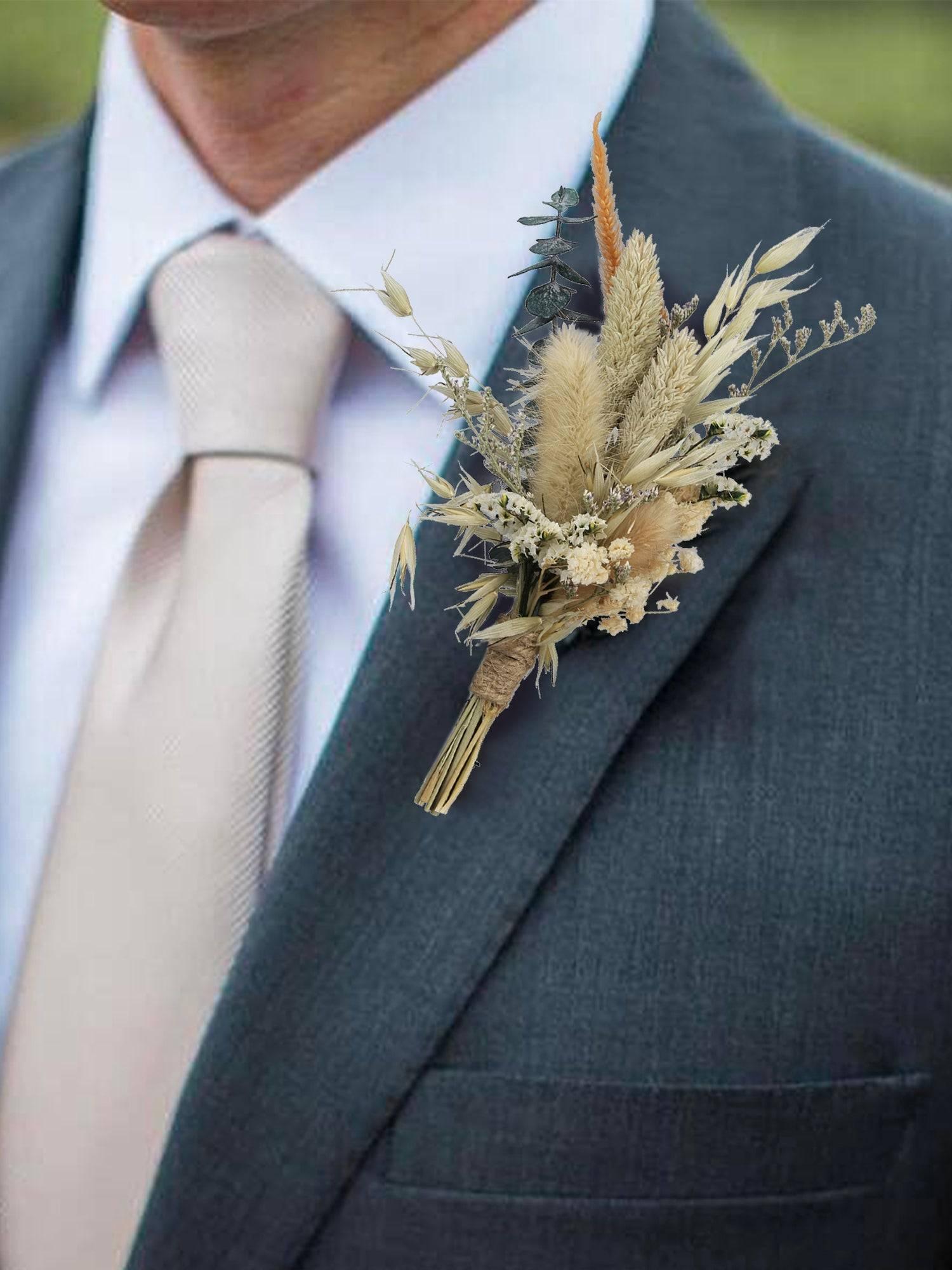 Assorted Dried Flower Boutonnieres for Men Fall Boho Wedding – Rinlong  Flower