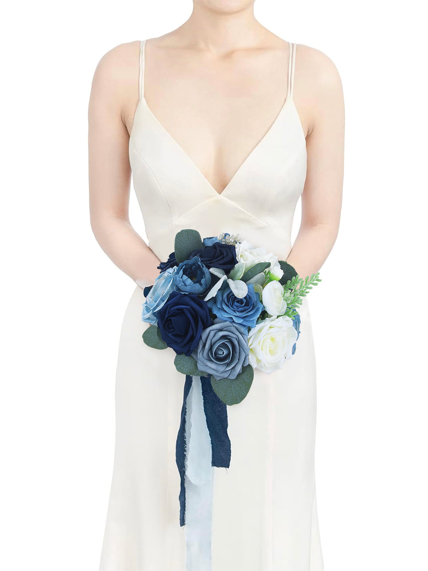 7.8 inch wide Navy Blue Bridesmaid Bouquet