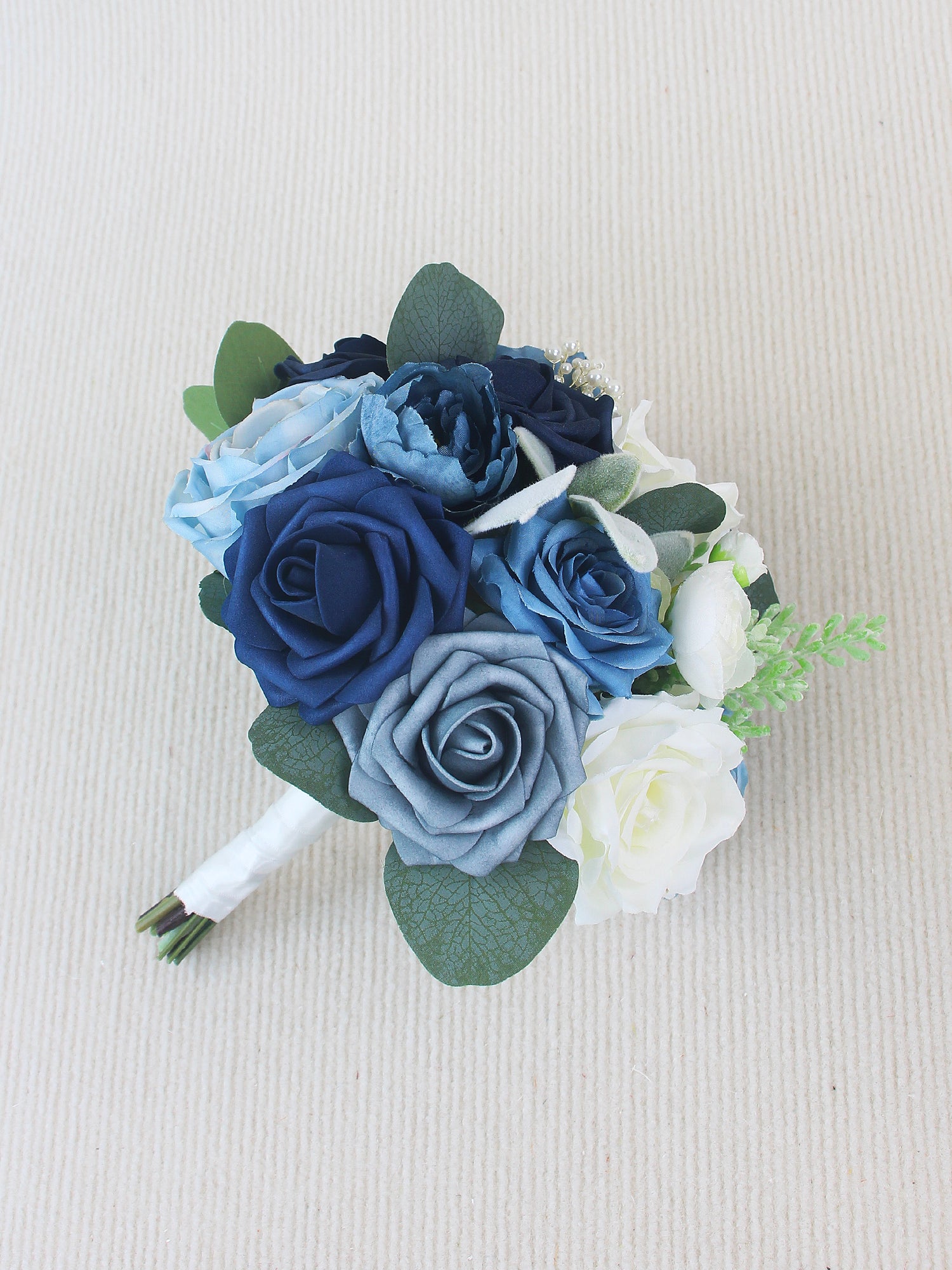 7.8 inch wide Navy Blue Bridesmaid Bouquet