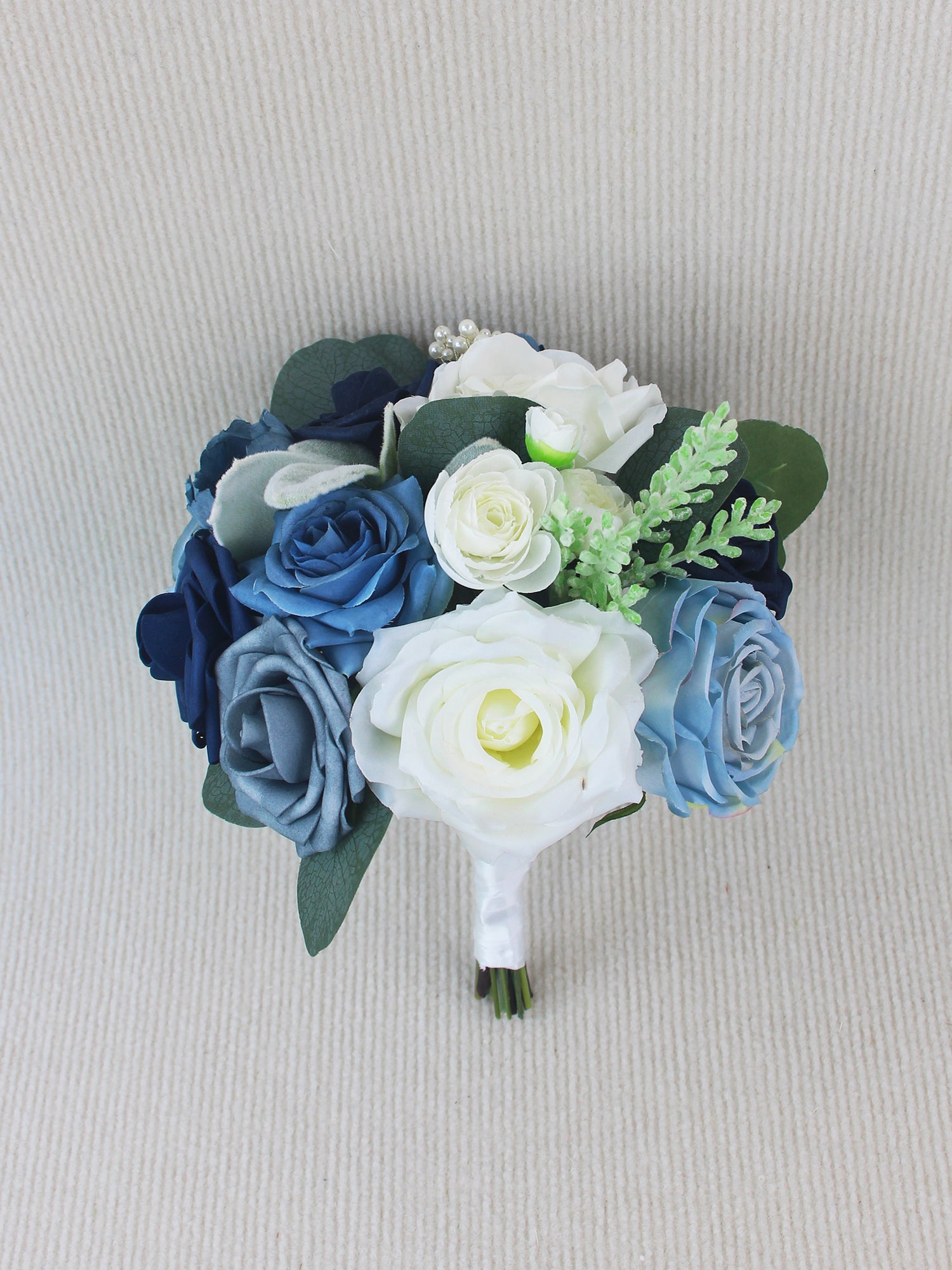 Bouquet da damigella d'onore blu navy largo 7,8 pollici