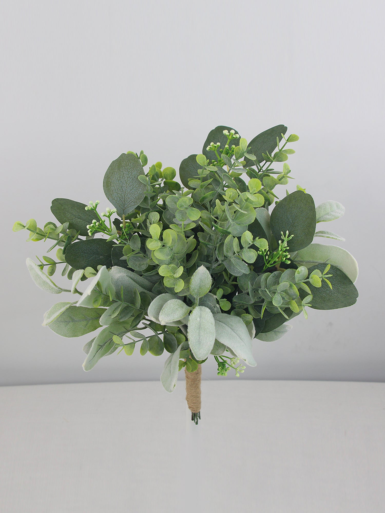 9 inch wide Greenery Bridesmaid Bouquet