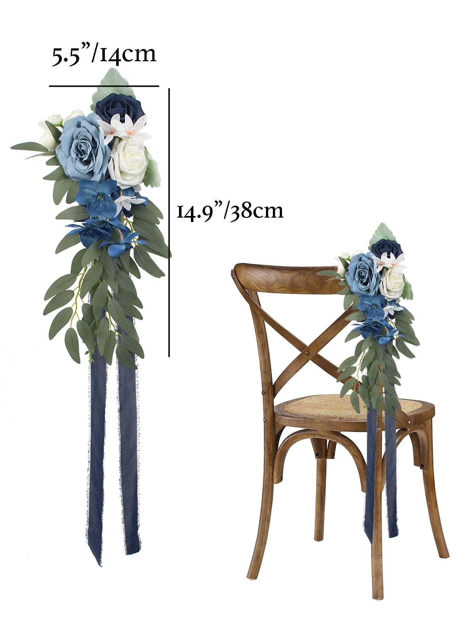 6Pcs Navy & Dusty Blue Aisle Flower Decor - Rinlong Flower