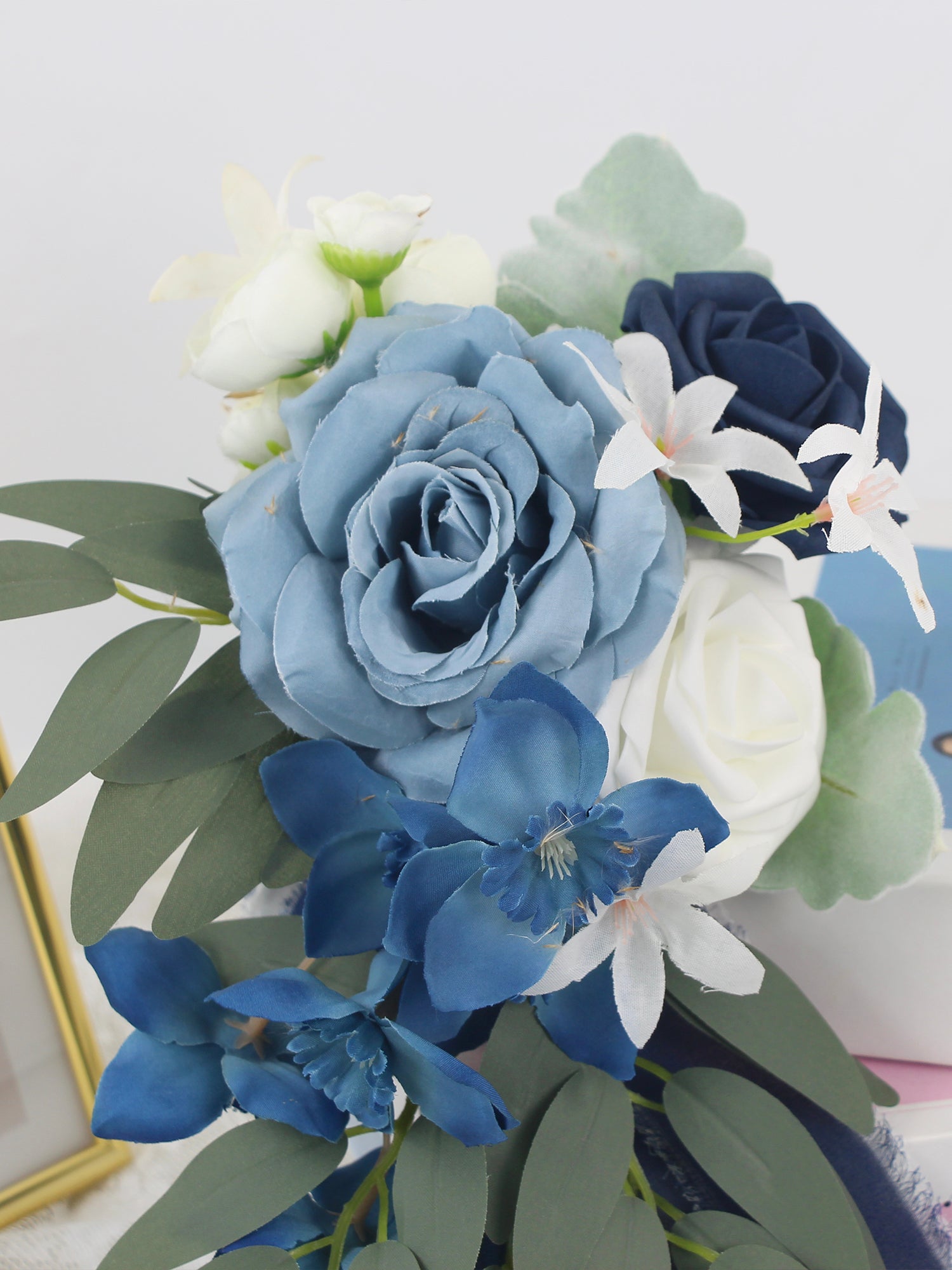 6Pcs Navy & Dusty Blue Aisle Flower Decor - Rinlong Flower