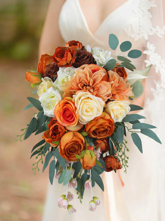 Burnt Orange Wedding Rose Flower Decoration – Rinlong Flower