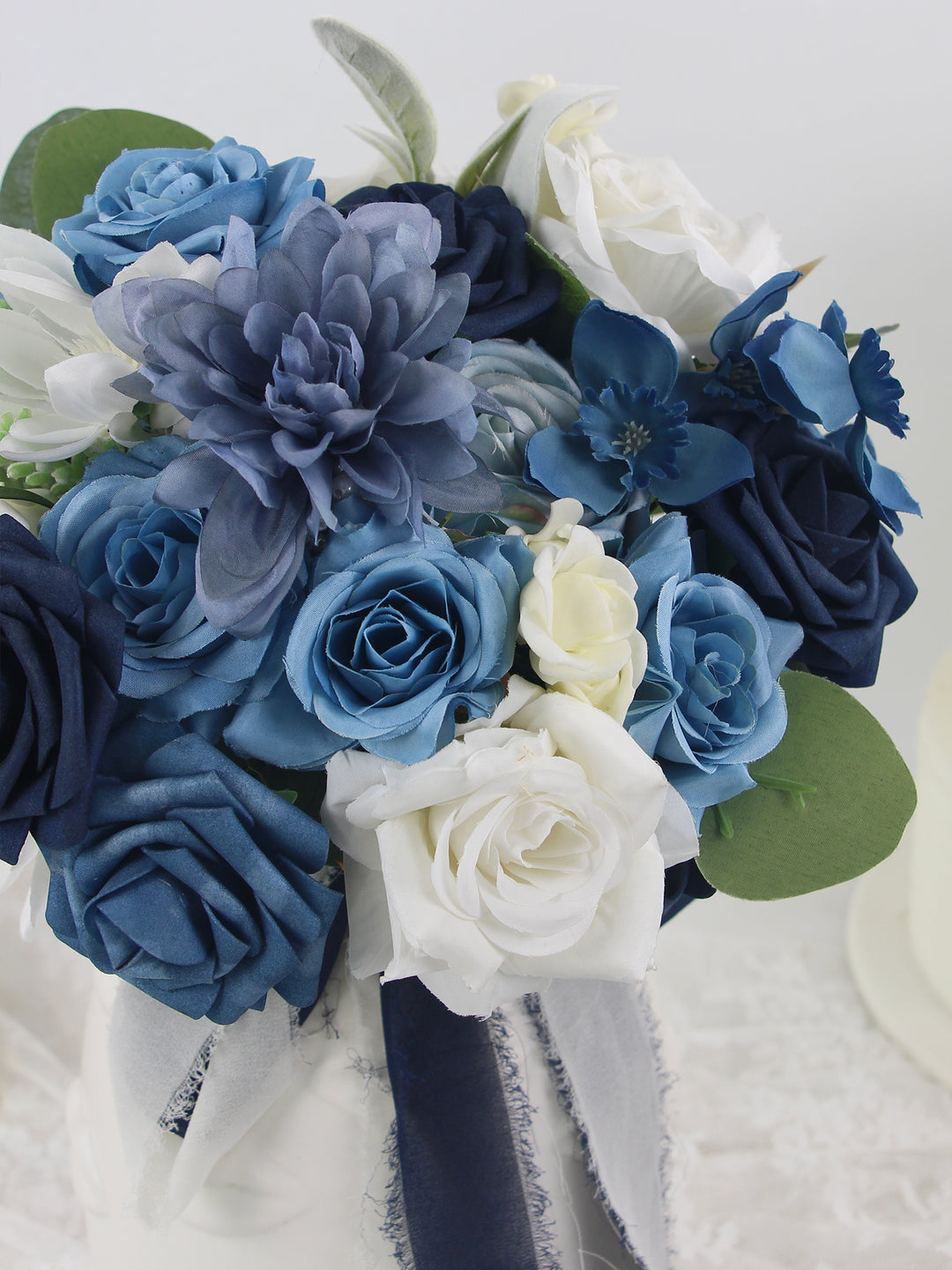 Navy Blue Wedding Bouquet/gray Bridal Boouquet/gray Wedding/blue Wedding  Set/navy Blue Wedding Bouquet/navy Blue Boutonniere -  UK