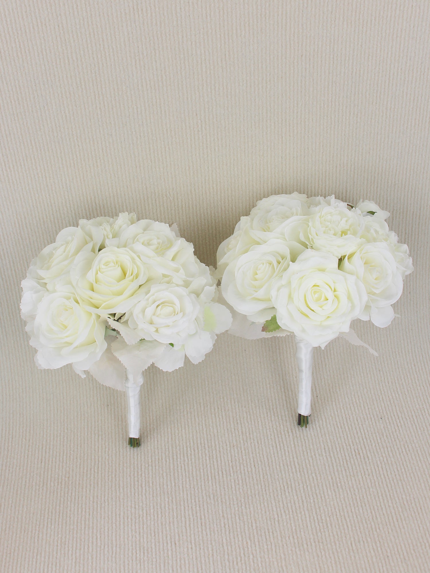 8.2 inch wide Pure White Bridesmaid Bouquet