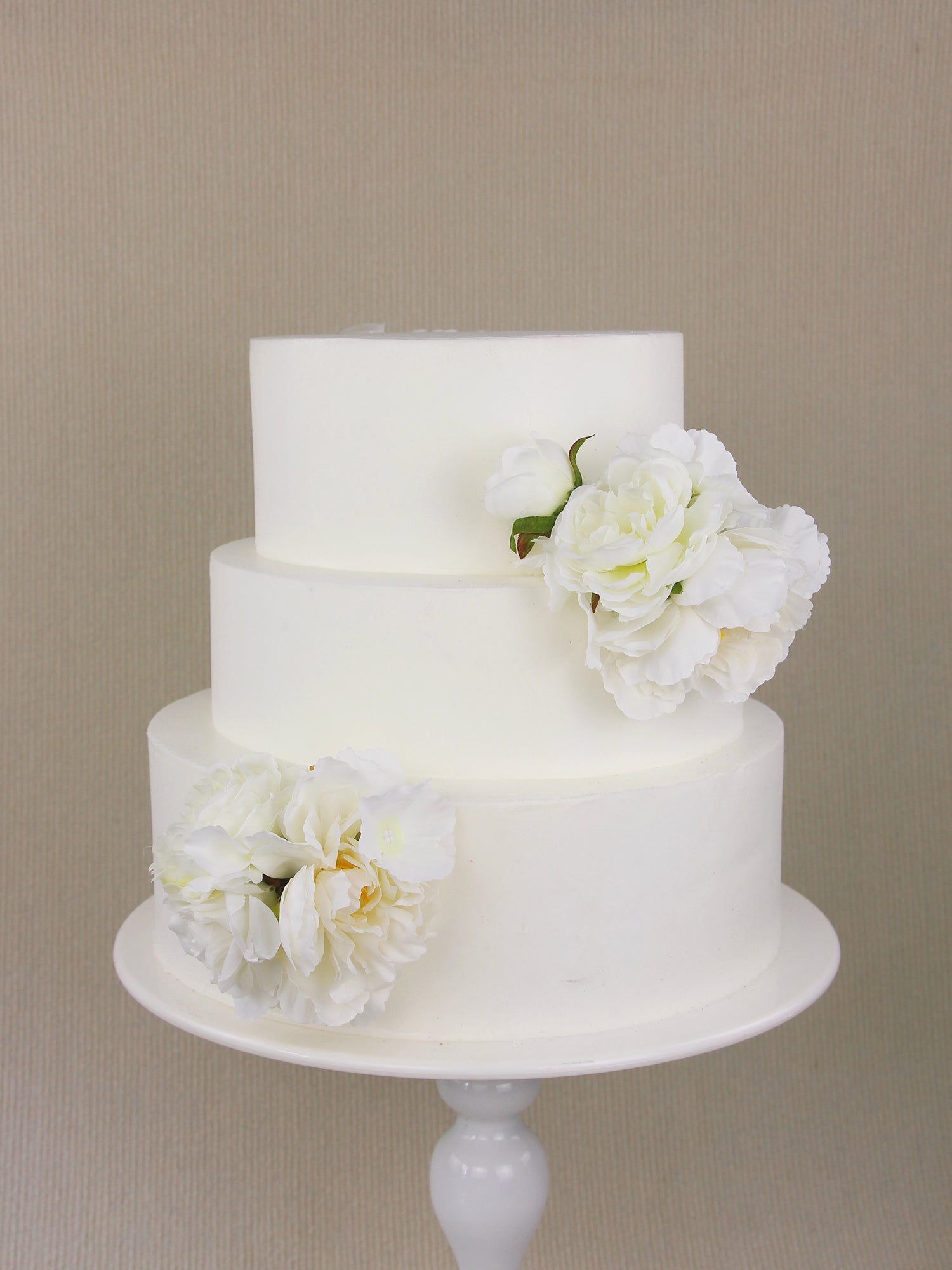 2Pcs White Flowers Cake Topper Set