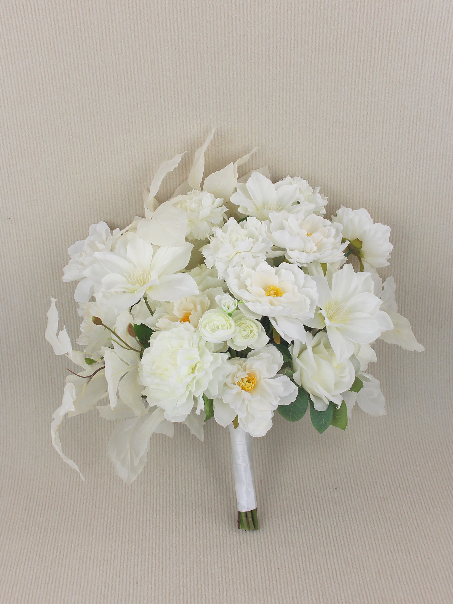 15 inch wide Pure White Bridal Bouquet