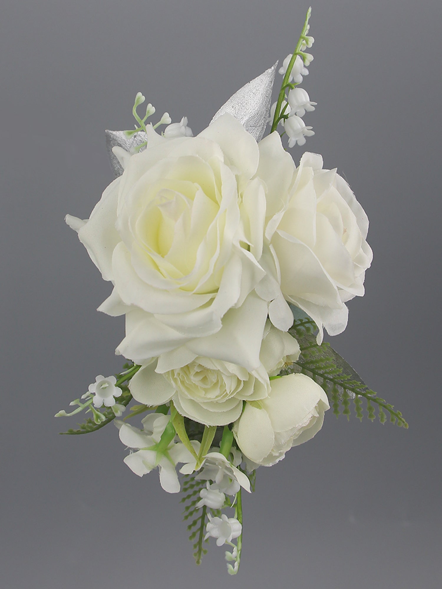 White and Sage Green Shoulder Corsage