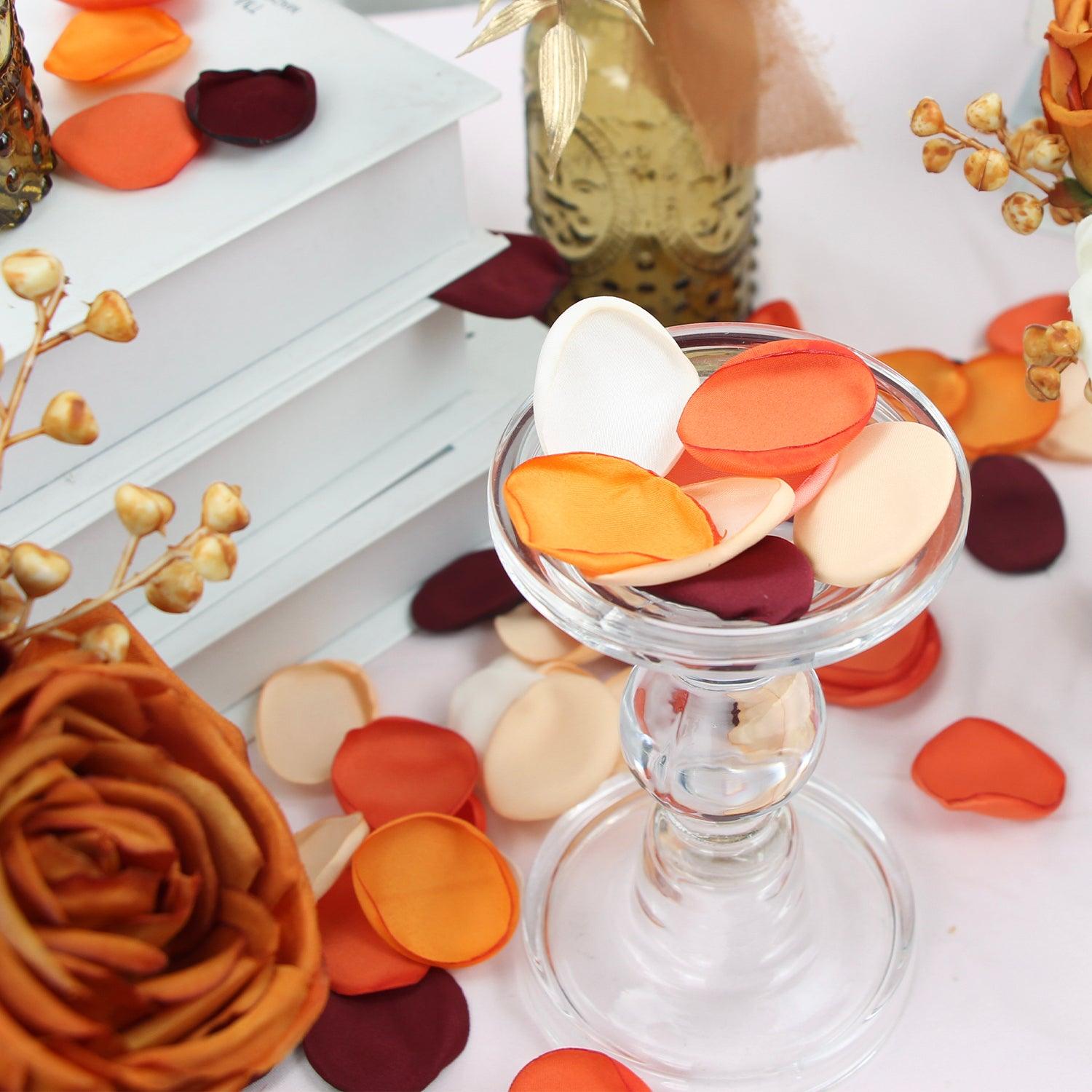 400pcs Burnt Orange Silk Petals - Rinlong Flower